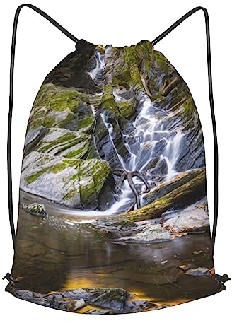OPSREY Rocky Stream Rucksack mit Kordelzug, wasserdicht, für Reisen und Arbeit, Schwarz , M