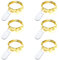 Gcstnn LED Fairy Lights Battery Operated, 2M 20LED 6Pack Mini String Lights IP65 Waterproof Silver Wire Lights for Jars, Christmas, Halloween, Bottles, Bedroom in/Outdoor Decoration(Warm White)