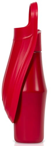 Kaitoma - Große faltbare Hundewasserflasche, 750 ml Edelstahl, auslaufsicher, tragbarer Haustierspender, Trinknapf für Reisen, Spazierengehen, Outdoor (Pflaumenrot)