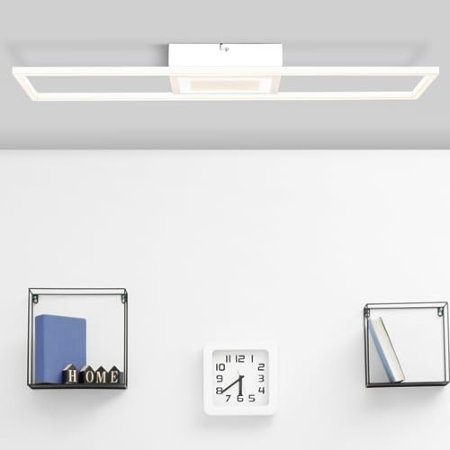 Lightbox LED Profil Deckenlampe - 75 x 22 cm - dimmbare Deckenleuchte mit 3 Stufen Dimmer & Memory Funktion - für das Büro - 32 W - 3300 lm - 3000 K - aus Metall/Kunststoff - in Weiß