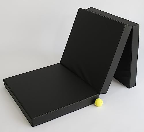 Gymnastikmatte Klappbar 180 x 70 x 8 cm Klappmatte Turnmatte Weichbodenmatte (Schwarz)
