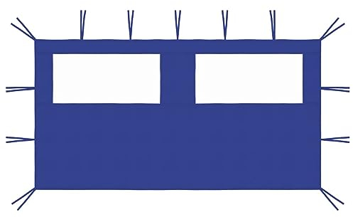 ARKEM Pared Lateral de cenador con Ventanas Azul 4x2 m Toldo Lateral de privacidad,Panel de Pared para cenador