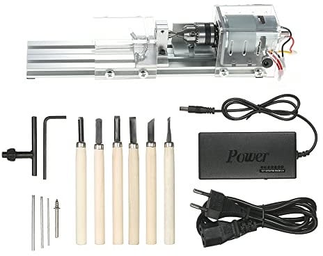 Mulcort 100 W Mini Perline Macchina Miniatura Tornio Fai Da Te Legno Buddha Perla Rettifica e Lucidatura Legno Lavoro DIY Perforazione Rotary Strumento 12-24 V DC