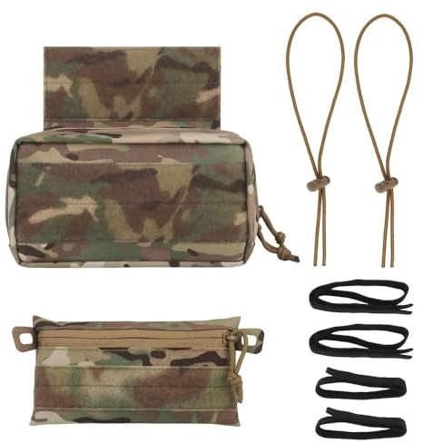 Peminkoo Tactical Dump Drop Pouch - Airsoft Vest Plate Carrier Dangler Pouch - Daily Carry Utility Fanny Pack for Attachment Accessories Storage (CP)