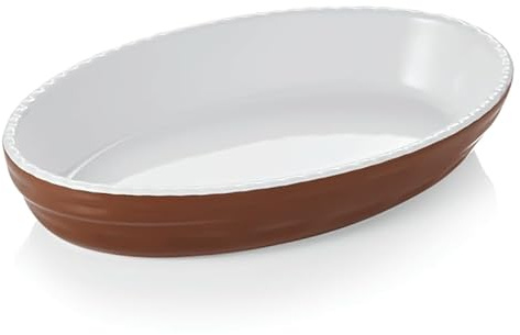12x Backform oval 24 x 14 x 4,5 cm braun, Porzellan