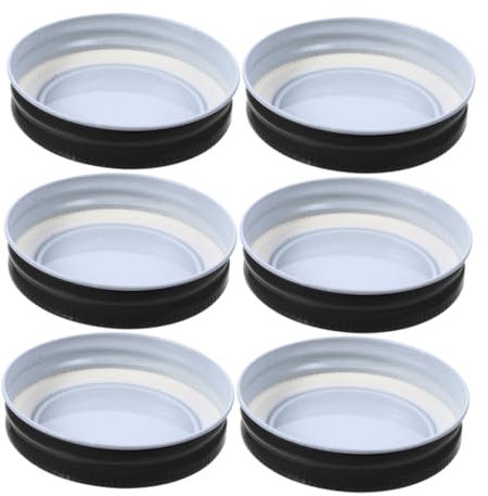 Hoement Mason Jar Deckel 6 Stück Wiederverwendbare Auslaufsichere Glasabdeckungen Für Einmachgläser Ideal Zum Frischhalten Von Lebensmitteln Und Für Die Lagerung Von Marmelade Obst Und Gemüse