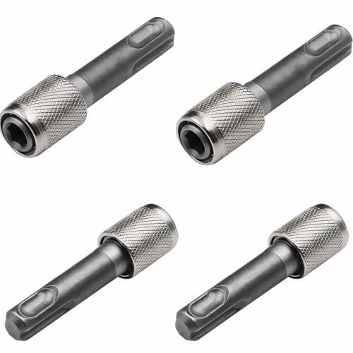 MAEXUS 4 Stück SDS Plus Adapter, 6,35mm (1/4'') Sds Adapter, Sechskantschaft Bohrerhalter Konverter Adapter von Rundschaft auf Sechskantschaft für Wohndekorationsprojekte,Industrie