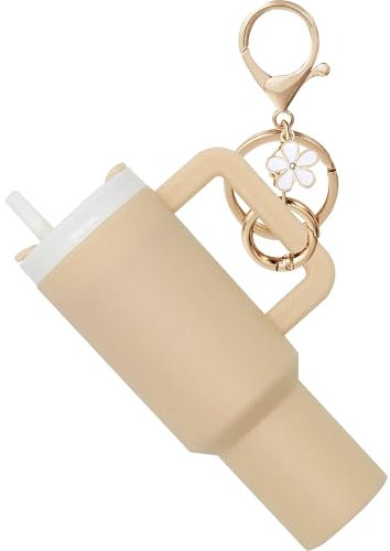 Mini Tumbler Keychain Accessories for Stanley Cup,Cute Cup Key Charms for Women Purse Handbag Backpack, Brown, Medium