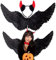 Winwild 105CM Negro Ángel Alas Grandes con Cuernos Diablo Set,Diablo Disfraz Señoras Ángel Accesorios Ángel Diablo Alas Adultos para Halloween Carnaval Cosplay Fiesta Fasching Disfraz