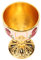 Yctze Goldkelch 4 I Hochverzinktes Gold mit Geprägtem Muster Ele Pimp Cup für Party Bankett Bar Perfekter Kelch oder Metallkelch Als (Goldene weiße rote Blume)