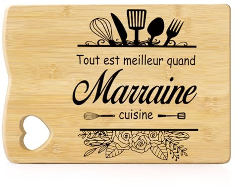 Cadeau Pour Marraine Cadeau Marraine Cadeau Anniversaire Planche à Découper En Bambou Gravée Cuisine Cadeau Marraine Cadeau Fete Des Marraines Idee Cadeau Fete Des Mere Cadeau Cadeaux Marraine Noel