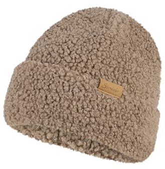 Sterntaler Beanie aus Teddy – warme, gefütterte Mütze mit Umschlag und Baumwollfleece-Futter – weich und pflegeleicht – Mütze für Baby und Kinder, Mädchen, braun, Größe 53