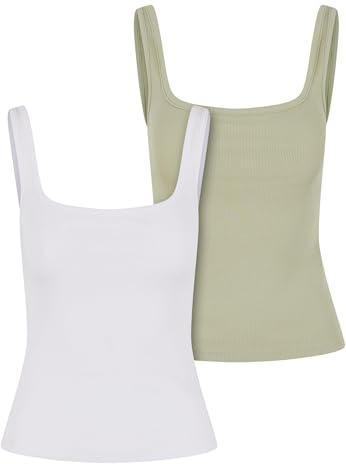 Urban Classics Ladies Wide Neck Rib Top 2-Pack