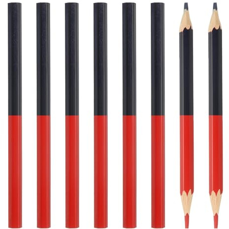 PATIKIL 8 Pack Rot Und Blau Buntstift Holzstifte Bulk HB Doppelendig Design