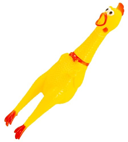 W WIDMANN MILANO Party Fashion - Gackerndes Huhn, 38 cm, Gummitier, Henne, Accessoire für Kostüme, lustiges Geschenk