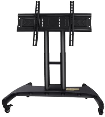 Soporte de Carrito de televisión de Servicio Pesado, Carrito de televisión móvil sobre Ruedas, para televisores de Pantalla Curva Plana de 32-65 Pulgadas, Ajustables de Altura