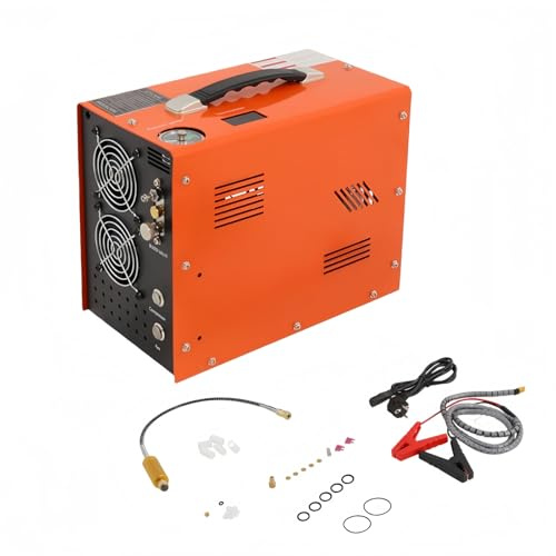 Hochdruck-Kompressor 310 bar, 350W 220V Elektrisch Luftkompressor Luftpumpe mit Manometer & Temperaturanzeige 12L/min für PCP und Tauchflaschen