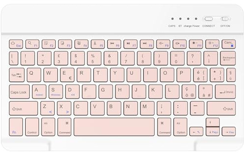 BQSS Tastiera Wireless, Layout Qwerty Italiano, Bluetooth | Tastiera Bluetooth Ricaricabile Compatibile Con Dispositivi Samsung, Ios, Android E Windows, Funziona Anche Con Smartphone