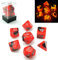 Bescon Polygonal Würfel Spielwürfel Gemini Two-Tone Leuchten D&D Dice Set HOT Rocks, Helle RPG - Rollenspiel Polyedrische Dice 7pcs Set d4 d6 d8 d10 d12 d20 d%, Brick Box Packaging