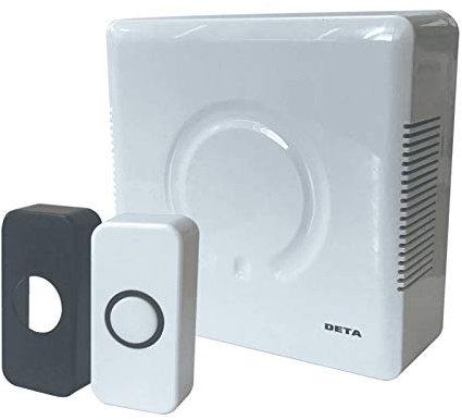 Deta C3504 Mains Voltage Door Chime with Built in Transformer Black/White Push