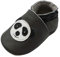 YIHAKIDS Krabbelschuhe Baby Weiche Leder Lauflernschuhe Kleinkind Lederschuhe Hausschuhe Babyschuhe Lederpuschen Lernlaufschuhe Mokassins(Size S, Dunkelgrau Panda, 0-6 Monate, 19/20 EU)
