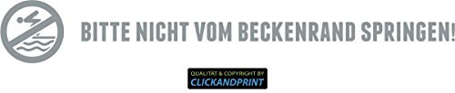 CLICKANDPRINT Aufkleber » Bitte Nicht vom Beckenrand springen!, 30x4,2cm, Silbergrau • Wandtattoo/Wandaufkleber/Wandsticker/Wanddeko/Vinyl