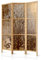 murando - Paravent Innen Raumteiler Holz Baum Abstrakt braun 135x172 cm 3-teilig Japanische Trennwand Raumtrenner Room Divider Mobiler Sichtschutz Spanische Wand Raum Abtrennung Japan b-C-0388-z-b