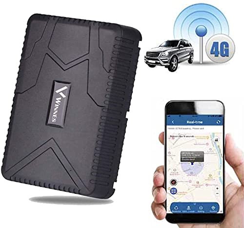 GPS Tracker Device, 4G LTE GPS Tracking Device Waterproof Real Time Tracking GPS Tracker 7800mAh Rechargable Battery Anti-lost Vehicle Tracker Multiple Alarms 4G Car Tracker with Free App/Web