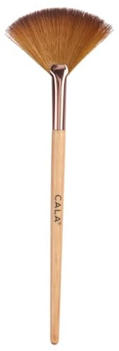 CALA. Cala Natural Bamboo Fan Brush - Fan Brush for Highlighters - Cleaning Remains of Eyeshadows - Ergonomic Bamboo Handle - 1 pc