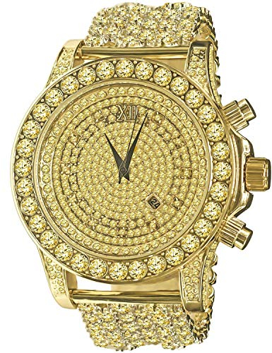 .iced-out. Burnish Full ZIRKONIA Uhr - Gold