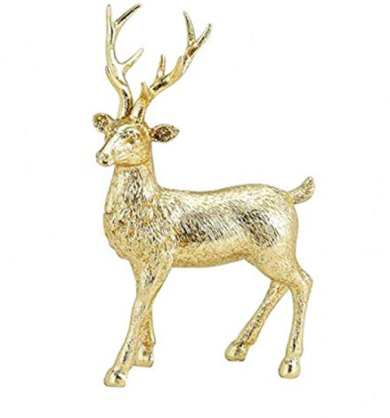 itsisa Hirsch Figur Gold, Deko, Weihnachtsdekoration, Festliche Dekoration, Tischdeko Gold
