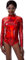 IWEMEK Damen Laser Metallic Langarm Ballett Tanz Trikot Leotard Glänzende Ballettanzug Ballettbody Tanzbody Lack Leder Bodysuit Wetlook Body Sport Gymnastik Turnanzug Top Kostüm Rot XL