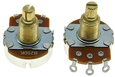 Potentiometer für Alpha-Gitarre, Bass, mit 19,5 mm Messingschaft, lineares Potentiometer, 2 Stück