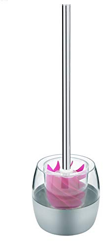sanwood. WATERCLOU Ersatz-Bürstenkopf Set mit Universaladapter Innovative WC-Bürste ohne Borsten Toilettenbürste aus Silikon (pink mit Behälter)
