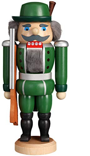 Seiffener Volkskunst | Nussknackerfigur | Förster | Nussknacker Deko Figur aus Holz | Original Erzgebirgische Volkskunst | 11958 | 25 cm