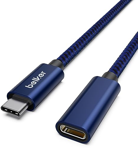 Belker USB C Verlängerungskabel (1,8m) USB3.2(5Gbit/s) Aufladen und Synchronisieren der Steckdose und Synchronisierung für PSVR2 M2 M1 MacBook Pro Wireless-Ladegerät Galaxy S23/S22/S21 Dell XPS Blau