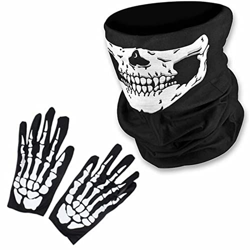 Schädel Maske Schädel Gesicht Maske Motorrad-Gesichts-Totenkopf Schädel Maske Multifunktionstuch Balaclava Halstuch, Face Shield, Gesichtsmaske,Totenkopf-Kopftuch-Kopfbedeckung, Schwarze Biker