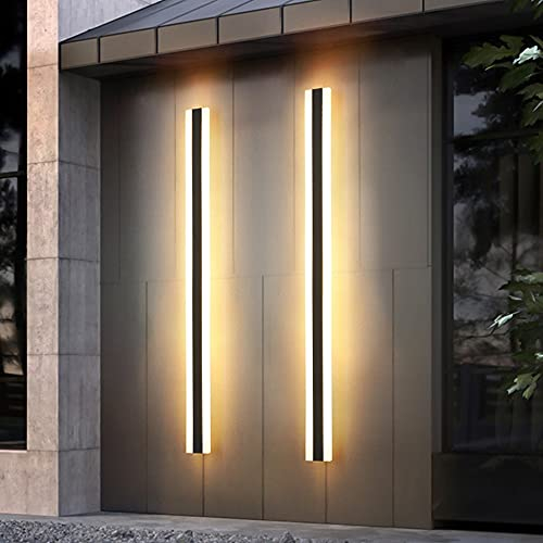 LED Villa Terrasse Außenwandleuchten Lange Außenleuchte Lange Acryl Wandleuchte wasserdicht Aluminium Acryl Spiegelleuchte Aussen Wandlampe für Schlafzimmer Wohnzimmer Garten Treppen (6000K,100CM)