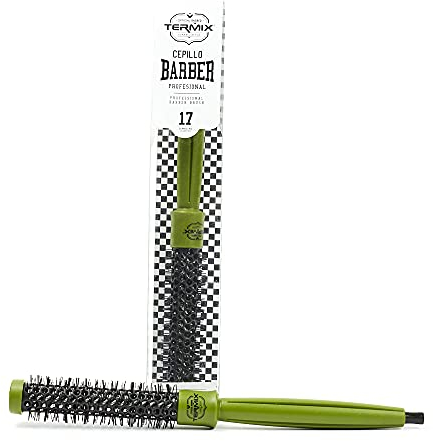 Termix Cepillo Redondo Profesional Barber Ø17 para Cabello Masculino, Tecnología Cerámica e Iónica, Volumen y Definición, Diseño Ergonómico y Sostenible para Barberos