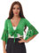 Runhomal Damen Bauchtanz Kostüm Bauchfrei Oberteil Crop Top mit Pailletten Quasten Tanz Kostüm Party Outfits Grün L