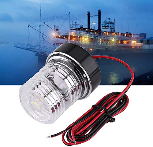Feux de Navigation à LED, Feu D'ancrage Marin 12 V à 360 Degrés, Feu de Navigation étanche pour Yacht, Lampe D'ancrage à LED Blanche en Plastique pour Ponton, Bateau Marin