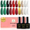 Yueshop Gel Nail Polish Set - 10Pcs Nail Gel Polish Christmas Series Set Red Green Black Gold Silver Glitter Soak off UV/LED Long Lasting Gel Varnish Manicure Set 8ml, Pack of 10