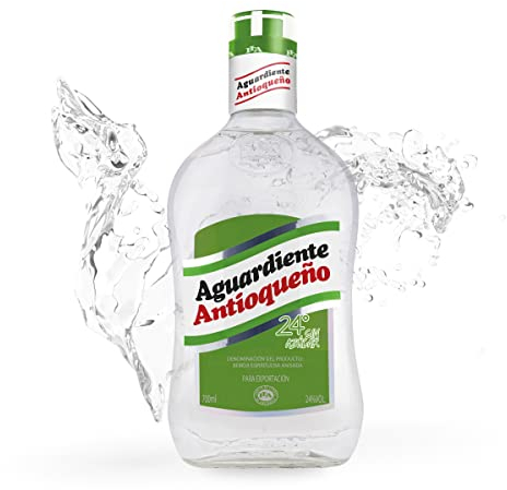 Aguardiente Antioqueño 24º - Botella de Bebida Alcohólica Colombiana Sin Azúcar - Elaborada con Anís y Especias - 70 cl - 24% de Alcohol - Sabor y Aroma Dulce y Picante