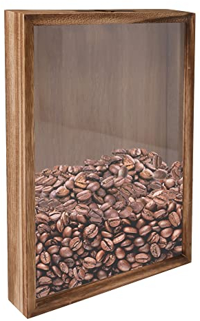 FramePro Reise-Schattenbox Braun 28 x 35 cm, mit Schlitz, Filmreise, Sportveranstaltungen, Konzert, Tickets, Trinken, Bierdeckel, Erinnerungsbox