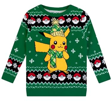 Pokemon Jungen Weihnachts-Pullover Pickachu