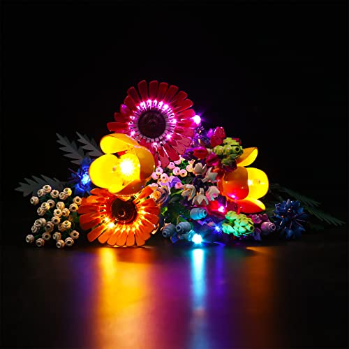 LocoLee Led Licht Set Kompatibel mit Lego Wildblumenstrauß-Set, Led Beleuchtungs Set Compatible with Lego 10313 Wildflower Bouquet - Nur Lichter Set, Kein Modell