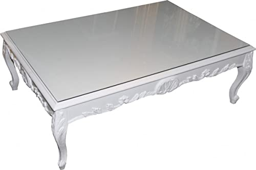 Casa Padrino Barock Couchtisch Weiß 120 x 85 cm - Couchtisch - Wohnzimmer Tisch - Limited Edition