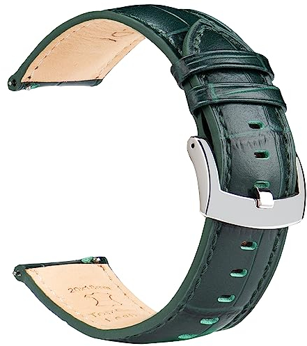 OTTOODY Uhrenarmbänder 18mm 20mm 21mm 22mm Alligator Grain, Schnellverschluß Leder Armband für Herren Damen, Hochwertige Ersatz Uhrenarmband für Uhr und Smartwatch