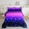 Ombre Lila Blau Stern Mond 4-Jahreszeiten Bettdecke Glitzer Bettdecke 135x200cm Pastellfarben Bunt Steppbett für Jungs Mädchen Jugendliche SchlafDekor Stylish Steppdecke Dekor Winter Sommer Bettdecke