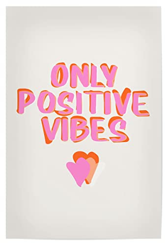 artboxONE Poster 30x20 cm Typografie Malou Studio - Only Positive Vibes - Bild Liebe gefhle Herz